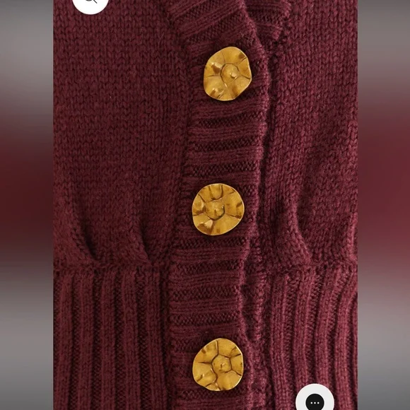 Farm Rio Burgundy Bubble Knit Cardigan Size L NWT - Picture 4 of 4